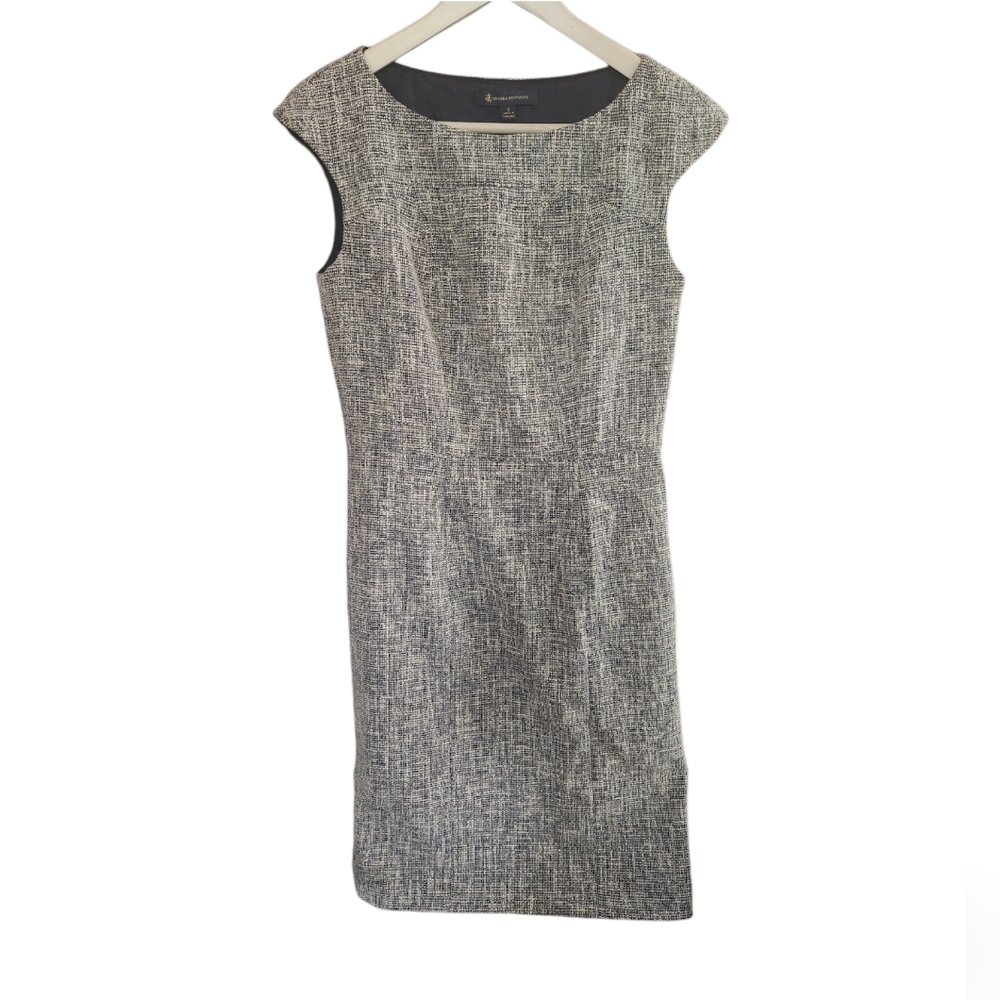 Brooks Brothers Women's Navy White Boucle Tweed Sheath Career Dress - Picture 1 of 4